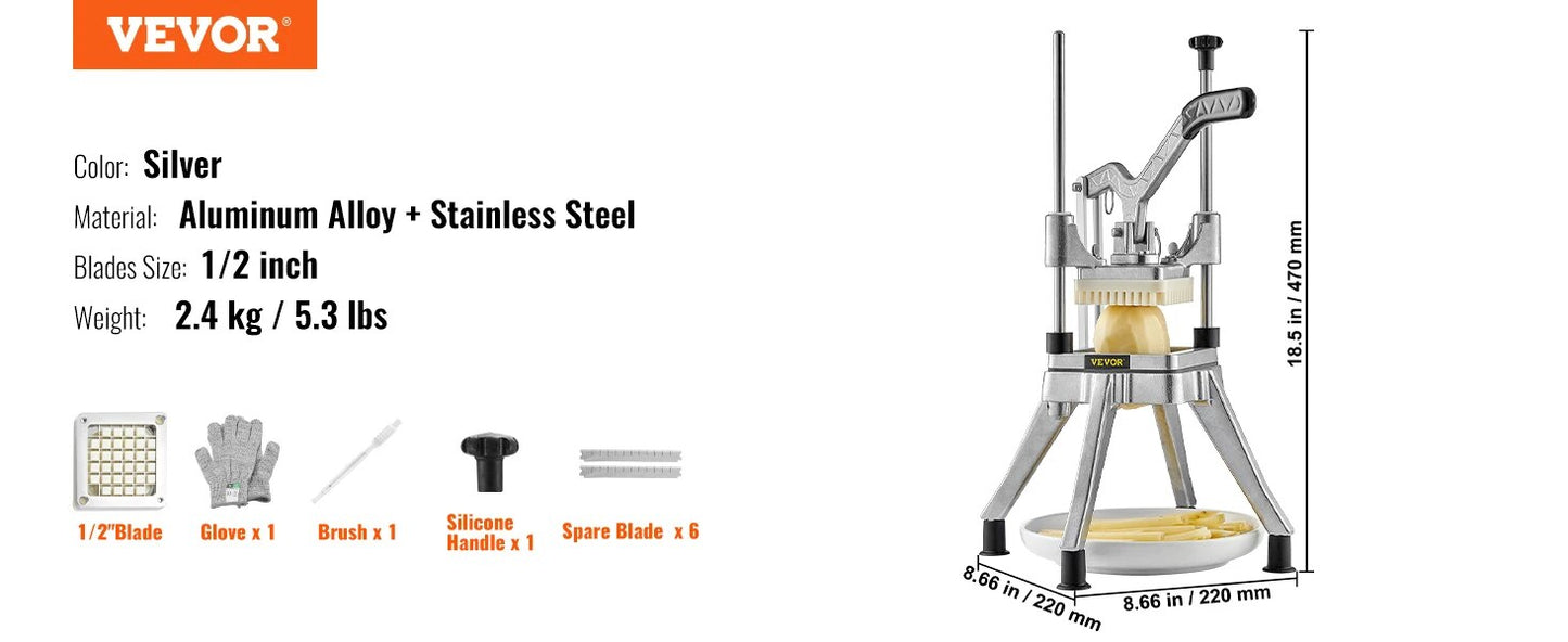 VEVOR Commercial Vegetable Fruit Heavy Duty Professional Food Dicer Kattex Fren