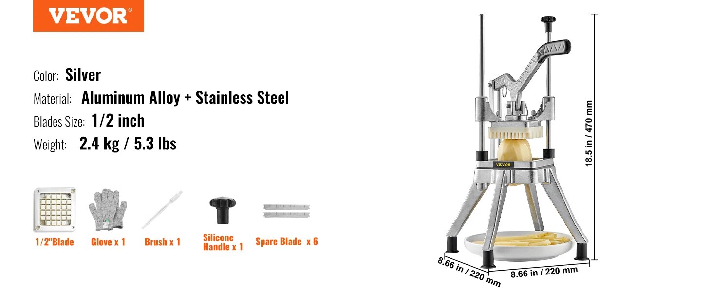 VEVOR Commercial Vegetable Fruit Heavy Duty Professional Food Dicer Kattex Fren