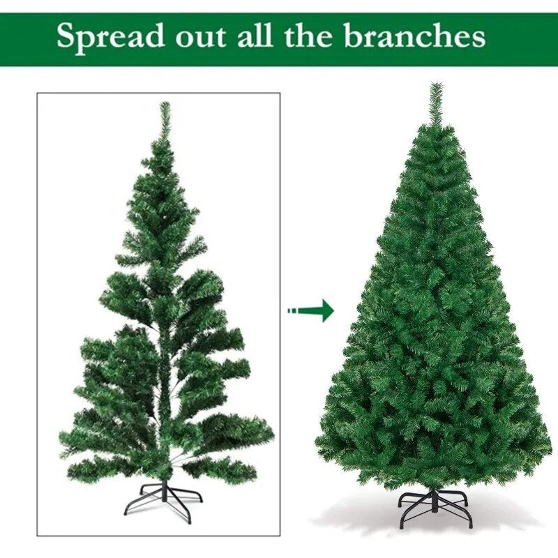 Vebreda 6ft  Christmas Tree, Pine Hinged Artificial Holiday Tree W/ 1000 image 2