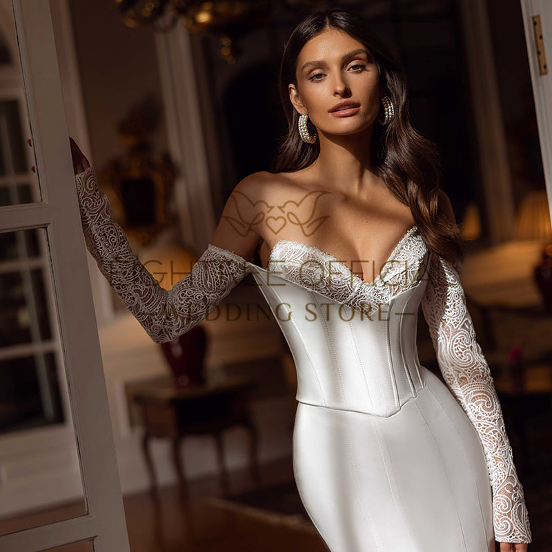 Eightree Formal Mermaid Wedding Dresses 2 Pieces Sweetheart Long Wedding Gowns image 2