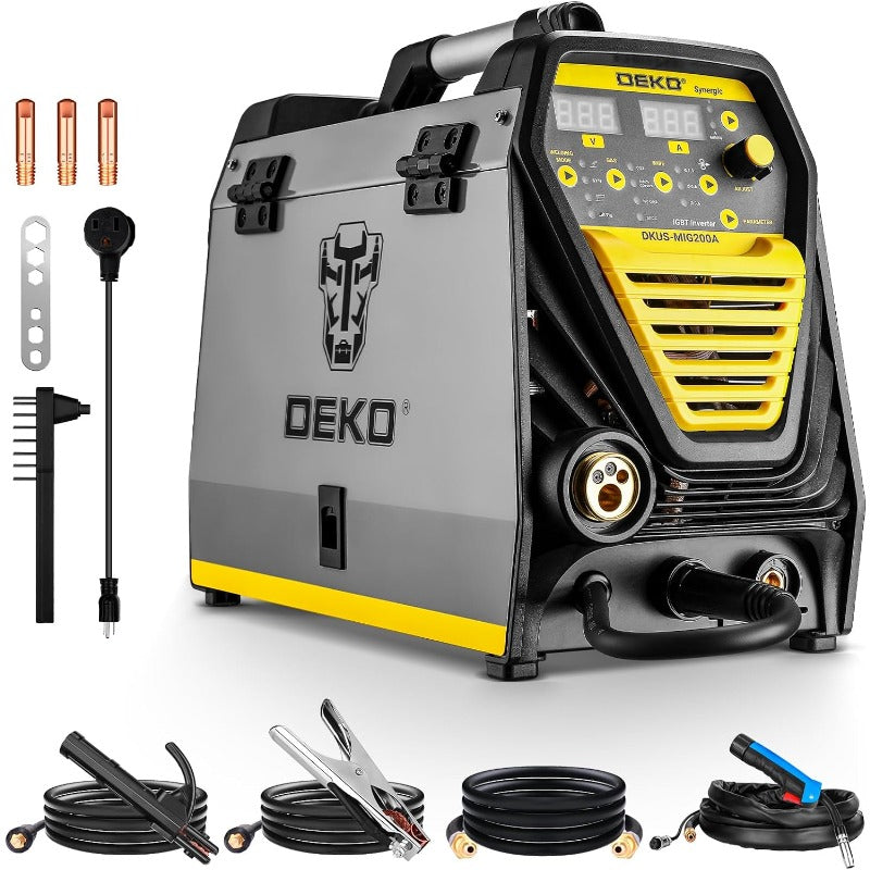 DEKO Digital 200A MIG/MMA Welder, SYNERGIC DC Inverter Welding Machine,110V/220 image 1