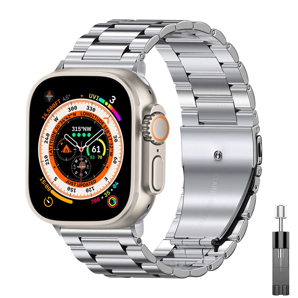 Stainless Steel titanium alloy Strap For Apple Watch Band Ultra 45mm 44mm 49mm  image 1