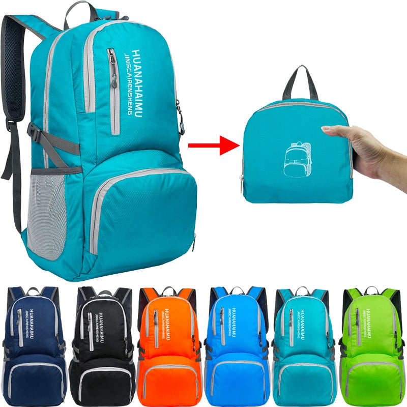 28L Packable Backpack Foldable Ultra Light Outdoor Duffle Bag Big Folding Knaps image 1