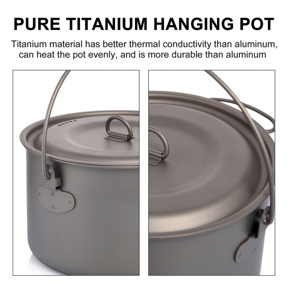 Widesea Camping Tableware Titanium Cookware Set Tourism Cauldron Outdoor Cookin image 8