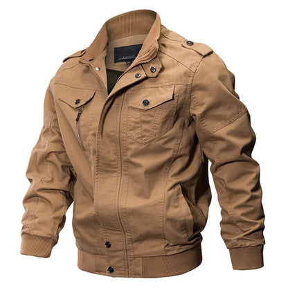 Motorcycle Military Bomber Jacket Men Spring Autumn motor Casual Multi-pocket P image 5