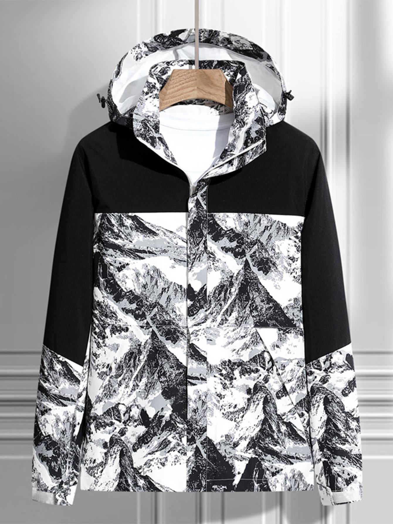 New Men's Hooded Jacket Lightweight Breathable Windproof Waterproof Outdoor Coa image 3