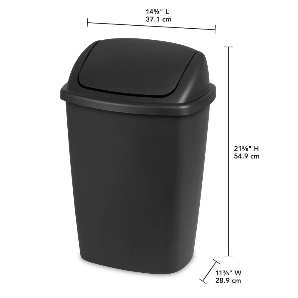 7.5 Gallon SwingTop Trash Can Plastic Wastebasket Indoor Kitchen Office Swing L image 1