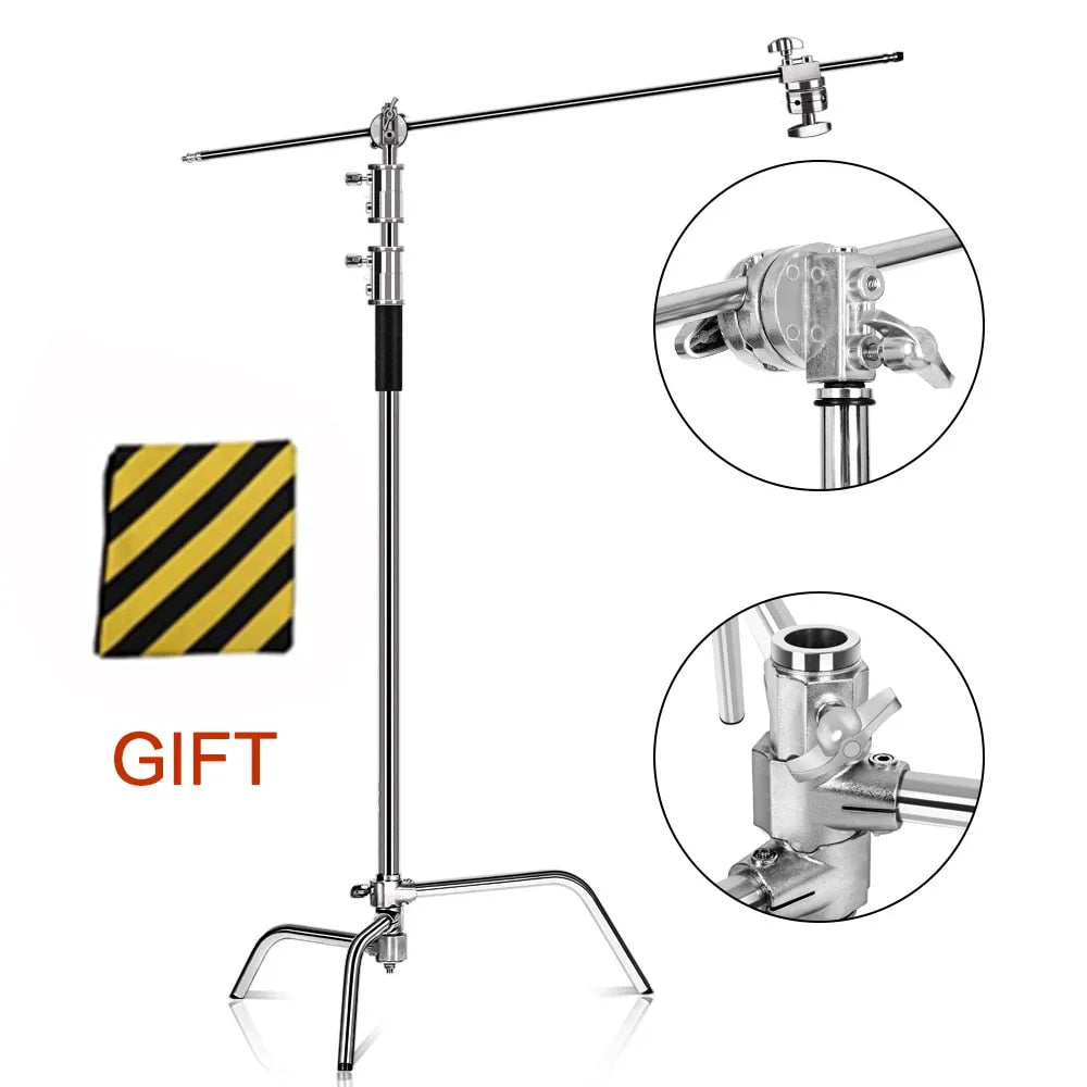 2.6M/8.5FT Stainless Steel Century Foldable Light Stand Tripod Magic Leg Pog