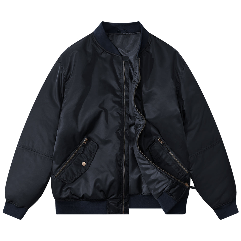 Men's Bomber Jackets Casual Fall Winter Warm Windbreaker Full Zip Windproof Outw image 1