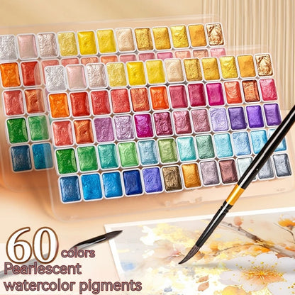 Borrence 12/20/24/60 Color Set Gouache Paint Portable Solid Watercolor Back to image 0