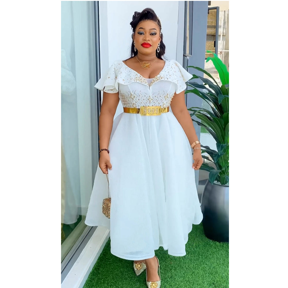 MD Plus Size African Wedding Party Dresses Women 2024 New Dashiki Ankara Evenin