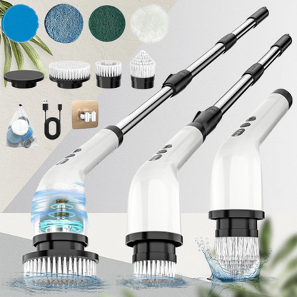 Electric Cleaning Brush with 7PCS Heads Bathroom Kitchen Cordless Handheld Show image 2