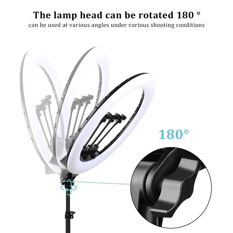 22" LED Light Rings 3200-6500K Color Temperature 0-100% Brightness With 2M Powe image 5