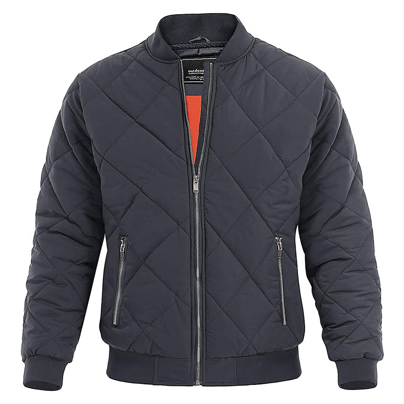 MAGCOMSEN Men's Padded Warm Jackets Fall Winter Rib Full Zip Aviator Jacket Win image 2