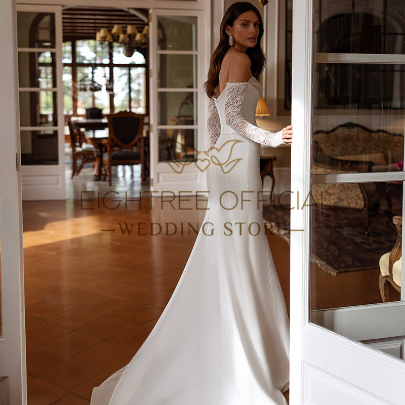 Eightree Formal Mermaid Wedding Dresses 2 Pieces Sweetheart Long Wedding Gowns image 1