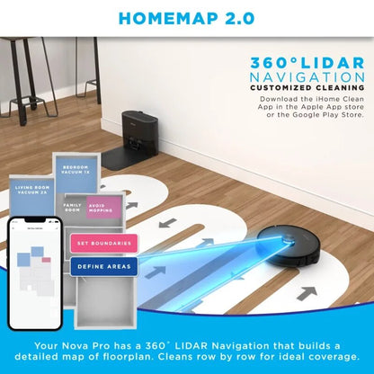 3-in-1 Robot Vacuum and Vibrating Mop with LIDAR Navigation and Auto Empty Base image 1