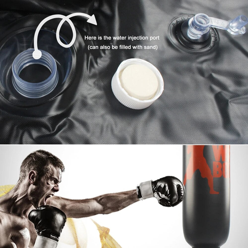 160cm Boxing Punching Bag Inflatable Free-Stand Tumbler Muay Thai Training Pres image 3