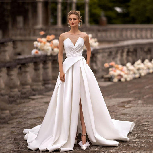 Msikoods  Wedding Party Dress 2024 Womenweethearts Satin Wedding Gown