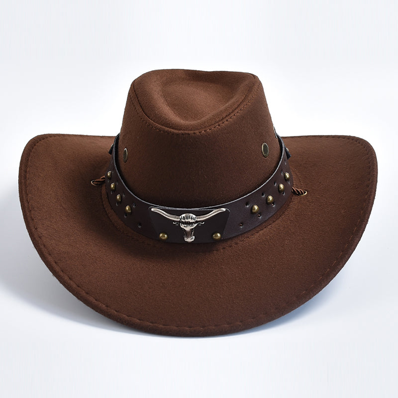 New Artificial Suede Western Cowboy Hats Vintage Big-edge Gentleman Cowgirl Jaz image 11