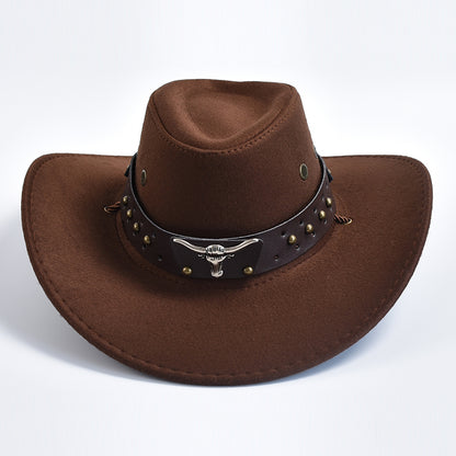 New Artificial Suede Western Cowboy Hats Vintage Big-edge Gentleman Cowgirl Jaz image 11