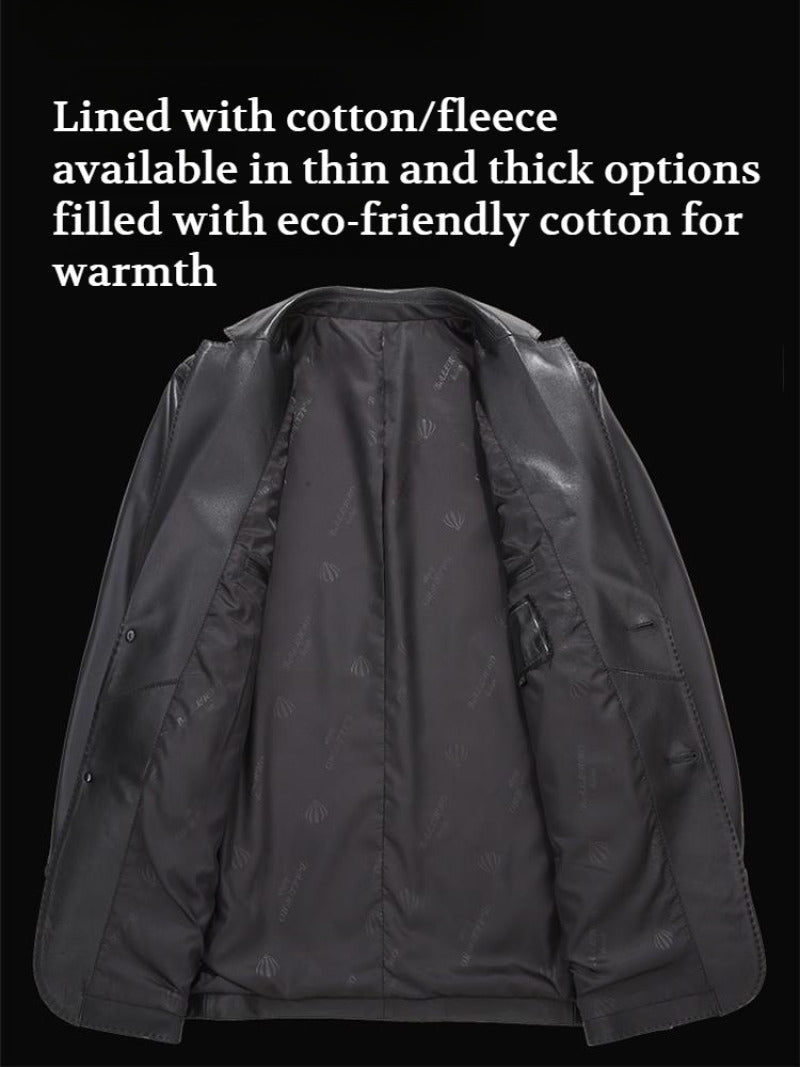 Men's Winter Leather Jacket Midlength Winter Warmth Good Warmth Highend Men's P image 4