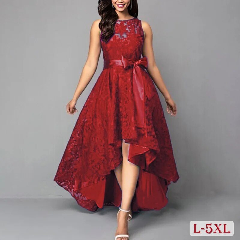 Elegant Plus Size Women Party Dress 5XL Plus Sweet Lady Mesh Summer Evening Dre