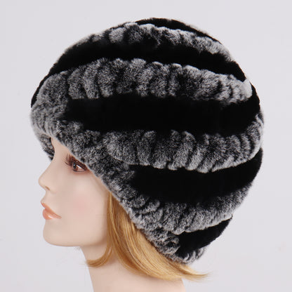 Lady Winter 100% Natural Real Rex Rabbit Fur Hat Women Soft Rex Rabbit Fur Cap  image 35