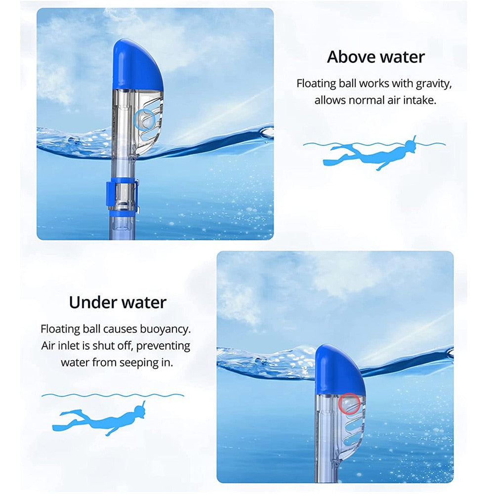 Diving Masks Foldable Anti-Fog Snorkel Mask Set with Full Dry Top System for Fr image 11