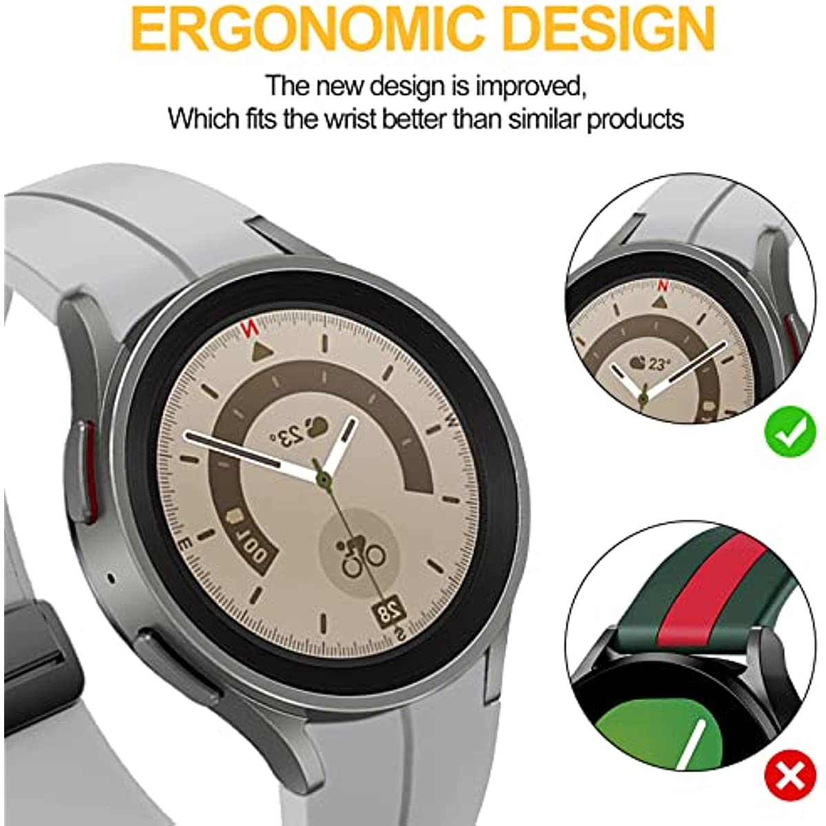 Magnetic Buckle Band for Samsung Galaxy Watch 5 4 Strap 40mm 44mm 5 Pro 45mm Cl image 9