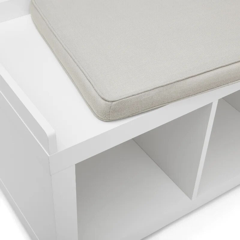 3-Cube Storage Bench, White image 7