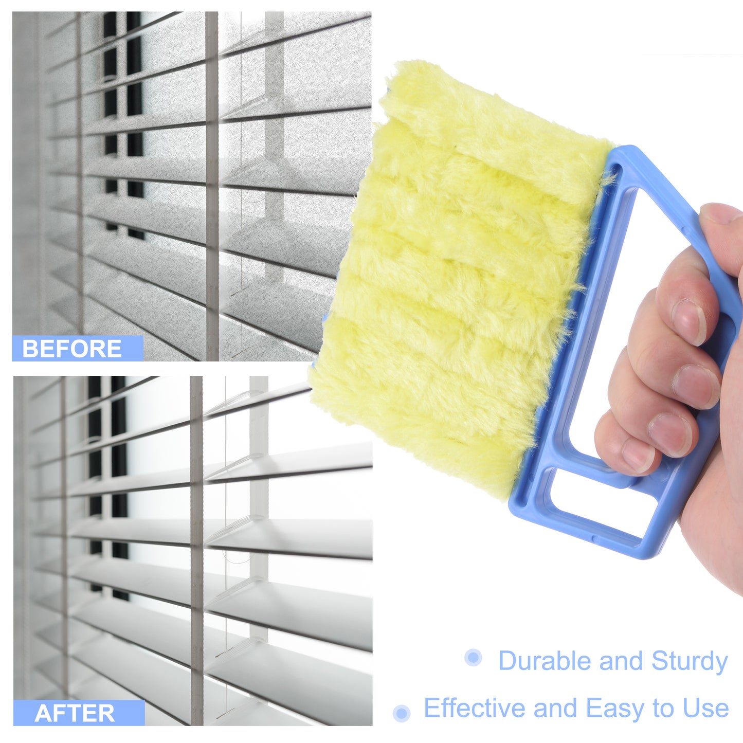 Window Blind Hand-held 7 Finger Shutters Brush Cleaning Tool 3 Colors Pack of 3 image 4