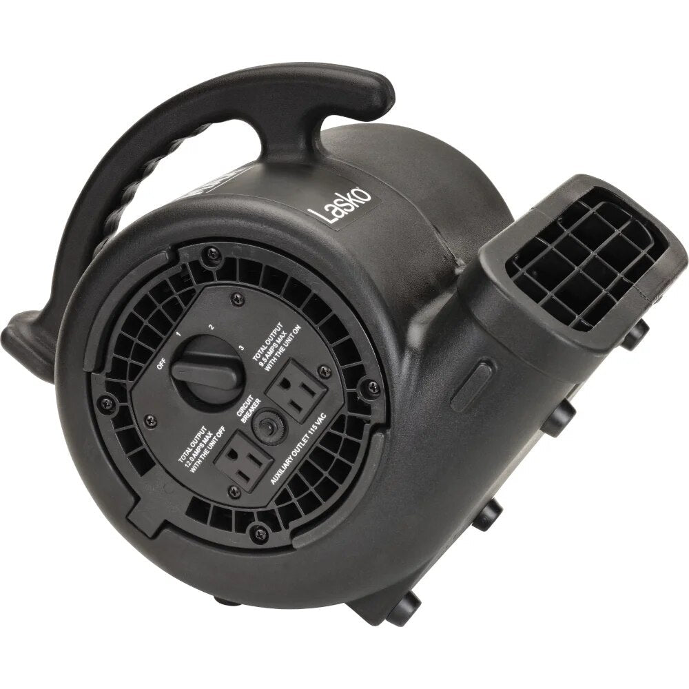 3-Speed  Fan Max Air Mover Floor  With Outlets, SF-20-BK, Black image 4