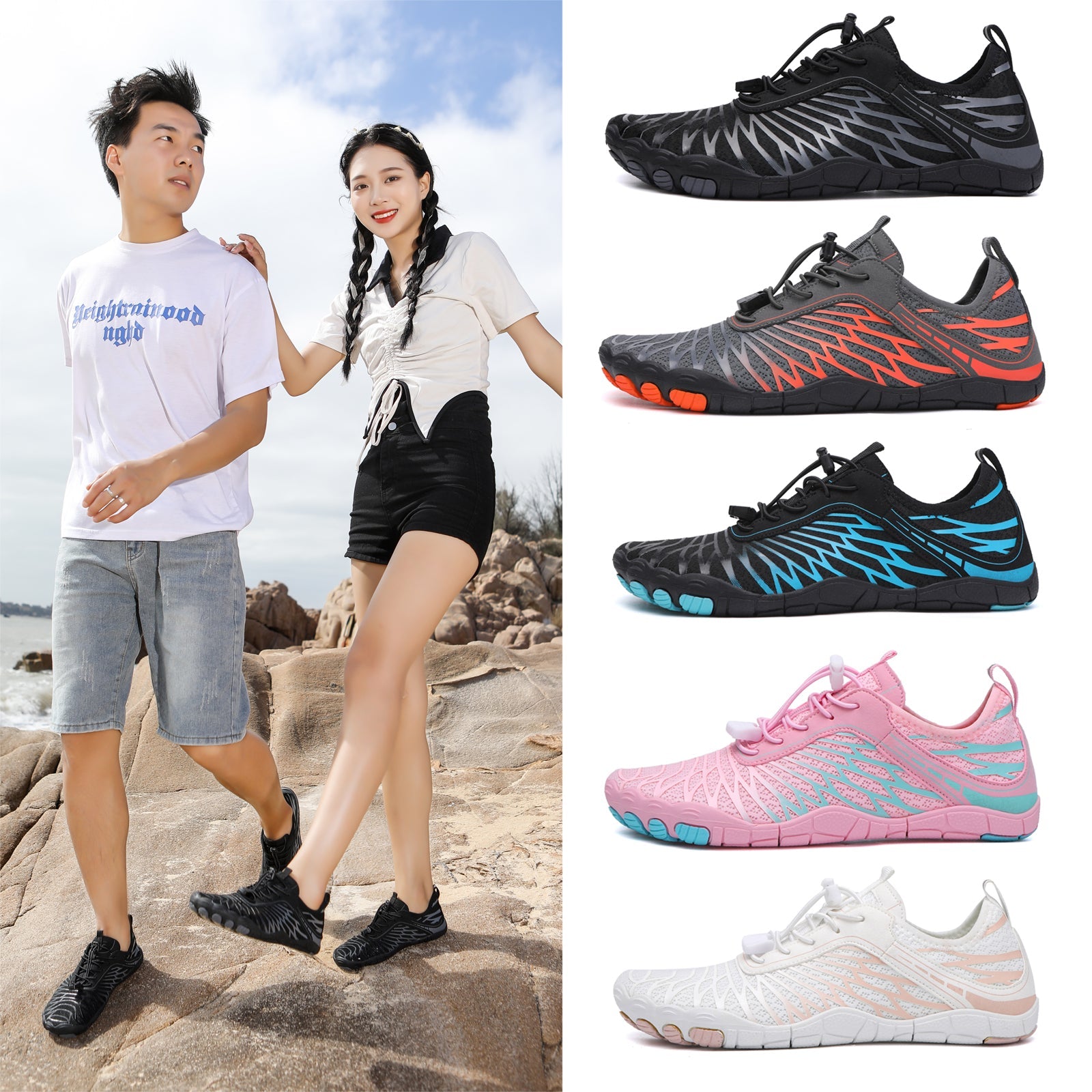 Unisex Wading Shoes Quick-Dry Aqua Shoes Running Fitness Sneakers Beach Sports