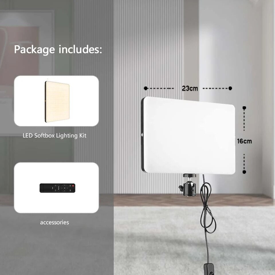 Po Studio LED 2700k-5700k Video Fill Lamp Light Panel Pography Lighting W image 5