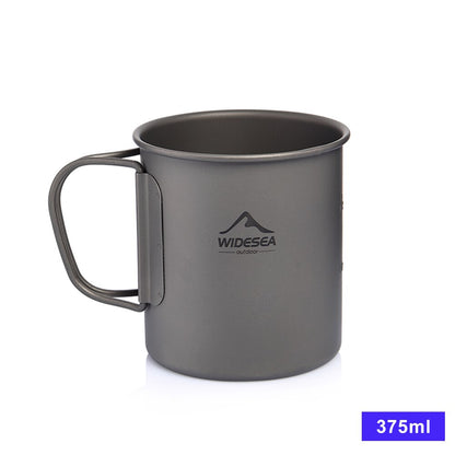 Widesea Camping Mug Titanium Cup Tourist Tableware Picnic Utensils Outdoor Kitc image 2