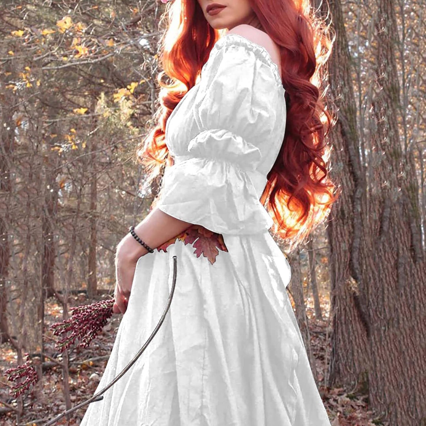 Vintage Victorian Medieval Dress White Renaissance Dress Women Gothic Cosplay H image 4