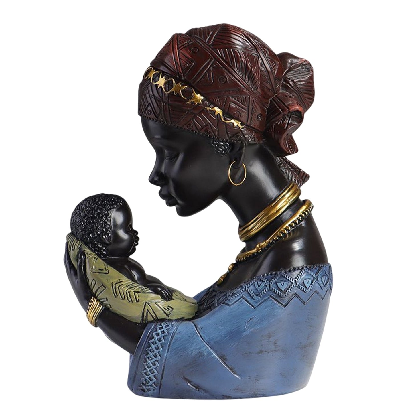 Resin Black People Statue Ornaments Black Woman Figurines Collectible Art Handi