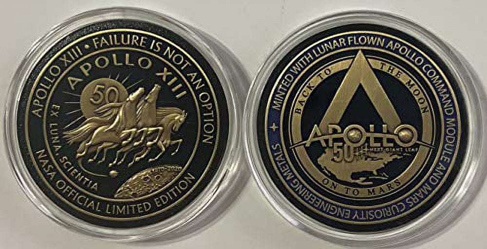 NASA Apollo 13 Medallion 50th Anniversary Contains Flown Command Module Metal T