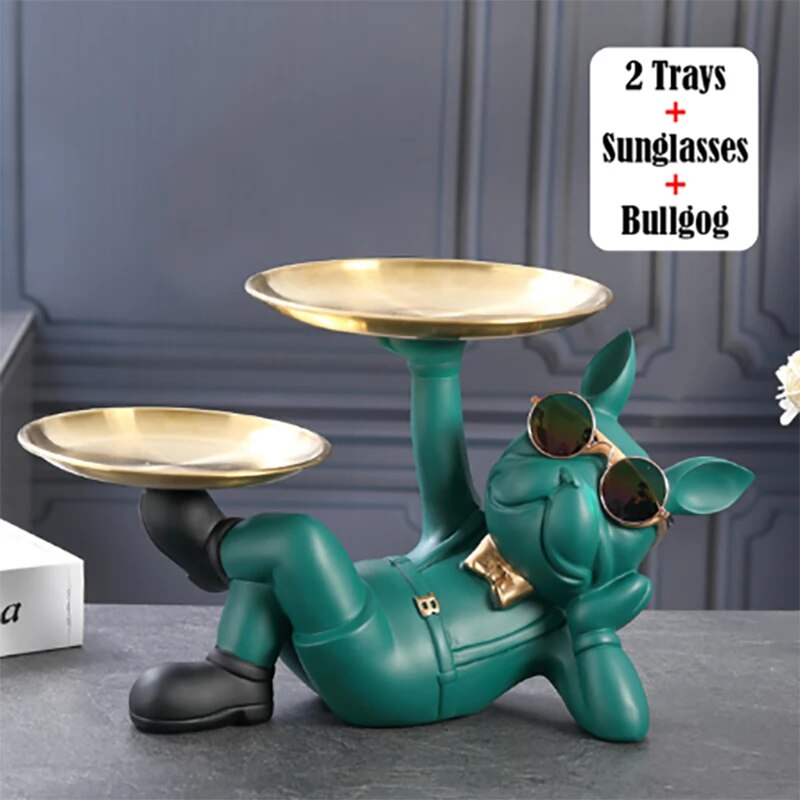 Bulldog Animal Figurines Cool Dog Statue Sculpture Living  Study Room Bedroom D image 0