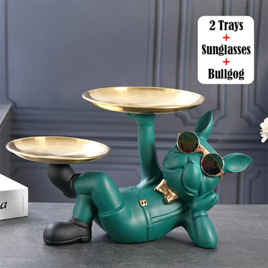 Bulldog Animal Figurines Cool Dog Statue Sculpture Living  Study Room Bedroom D image 0