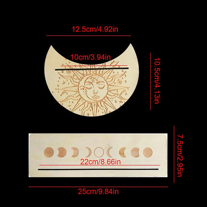 Wooden Stand for Tarot Moon Shape Rectangle Card a Set Altar Stand Wood Display image 11