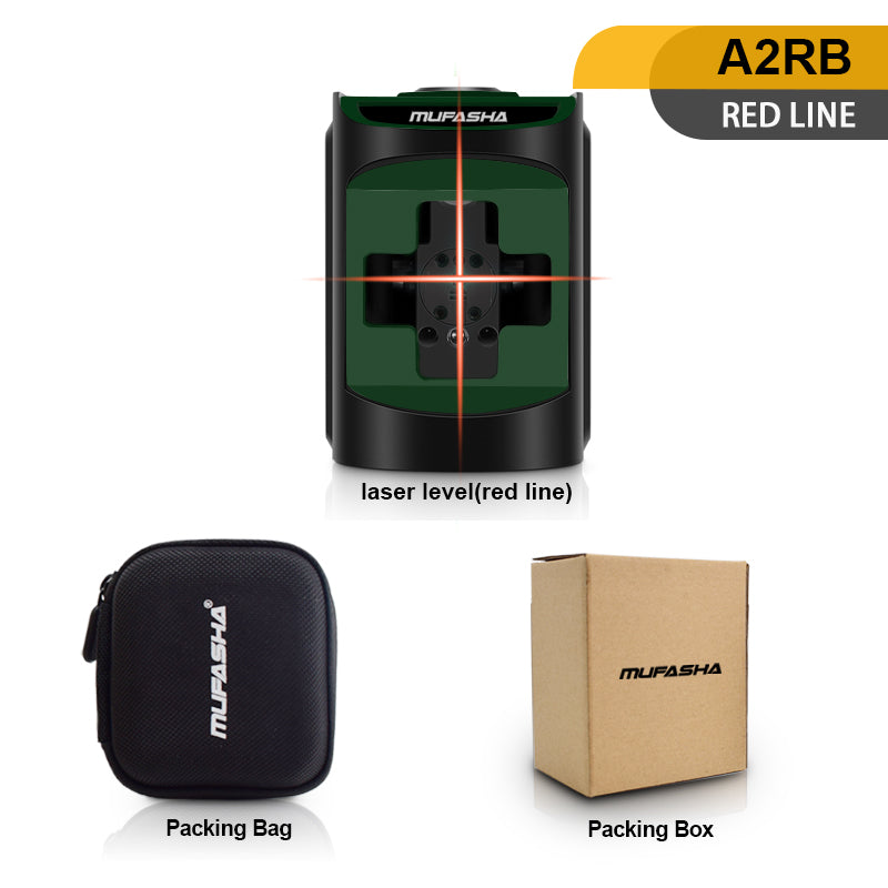 Mufasha 2 Lines Laser Level Self-Leveling Cross Lines Measuring Range 100Ft Ver