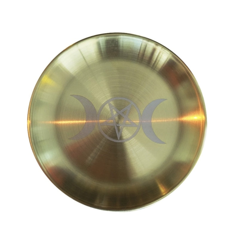 Pentagram Altar Ritual Burning  Holder Plate Stainless Steel Offering  Burning image 5