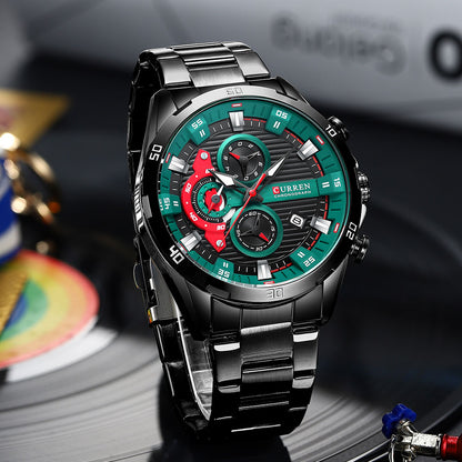 CURREN Stainless Steel Watches for Mens Creative Fashion Luminous Dial with Chr image 11