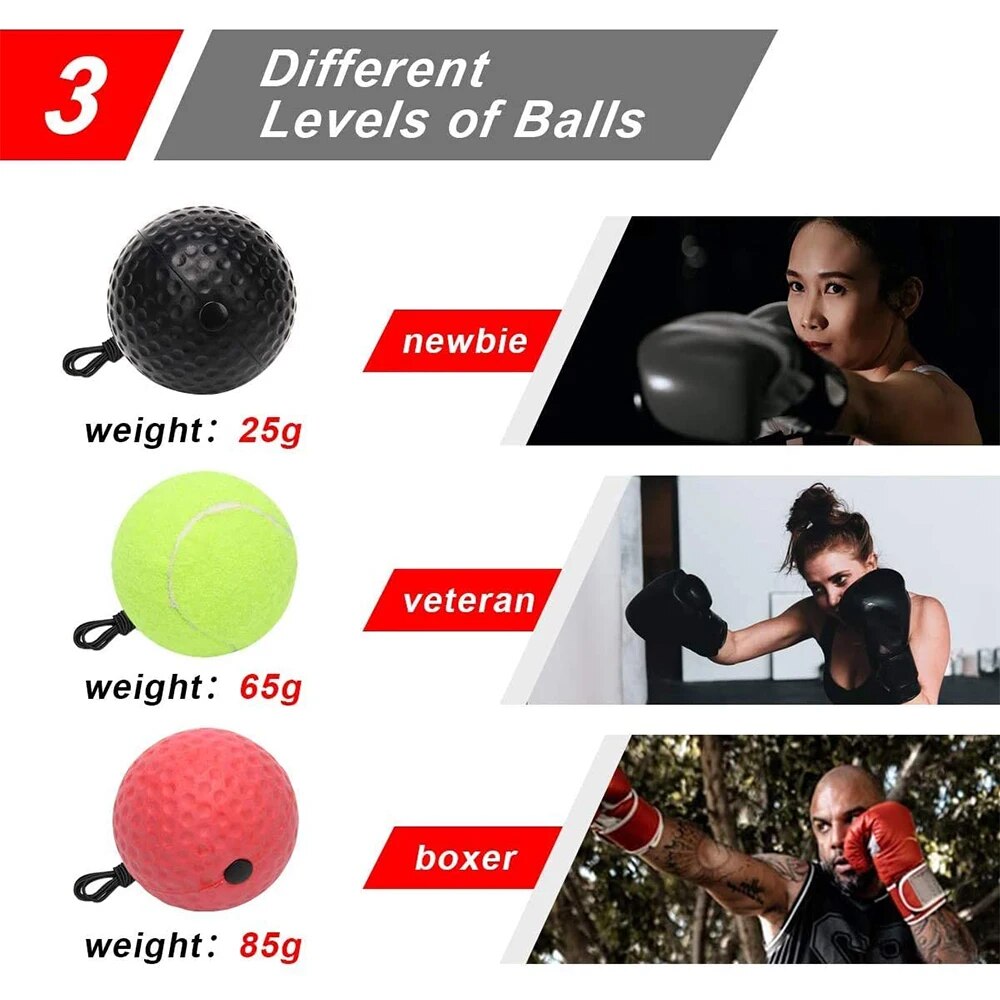 Boxing Reflex Speed Headband Punch Ball Muay Thai Sanda MMA Raising Reaction Ag image 6