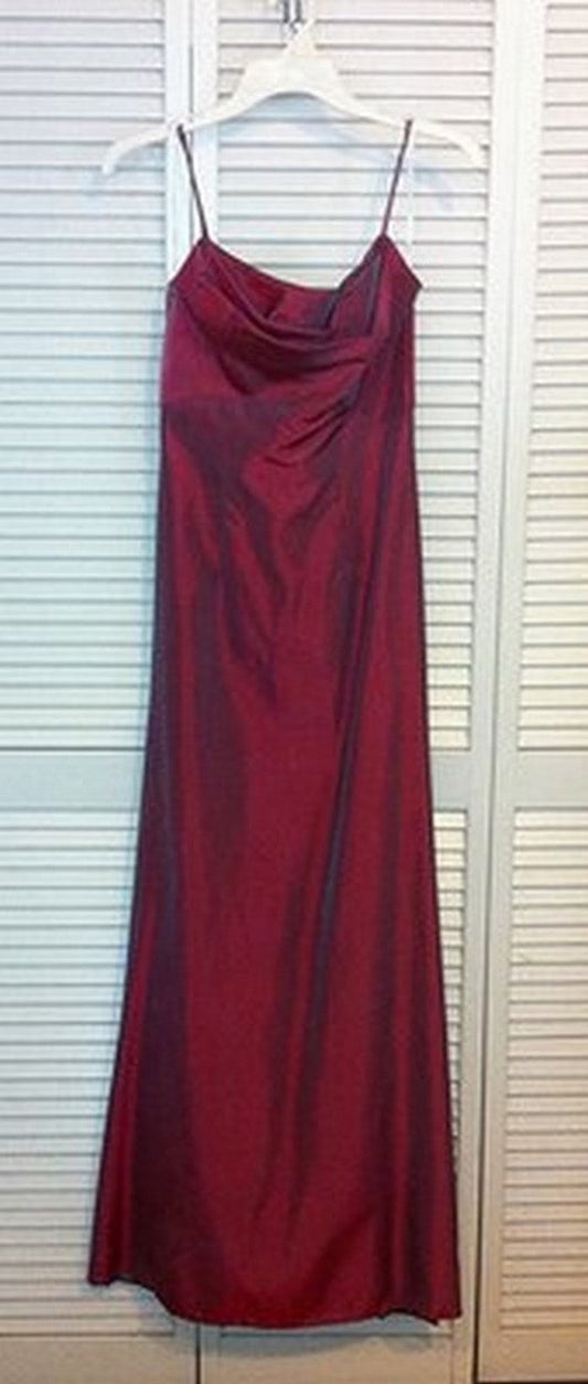 Watters & Watters Women Dress Taffeta Maroon Lined Blue Full-Length Size 4 image 0