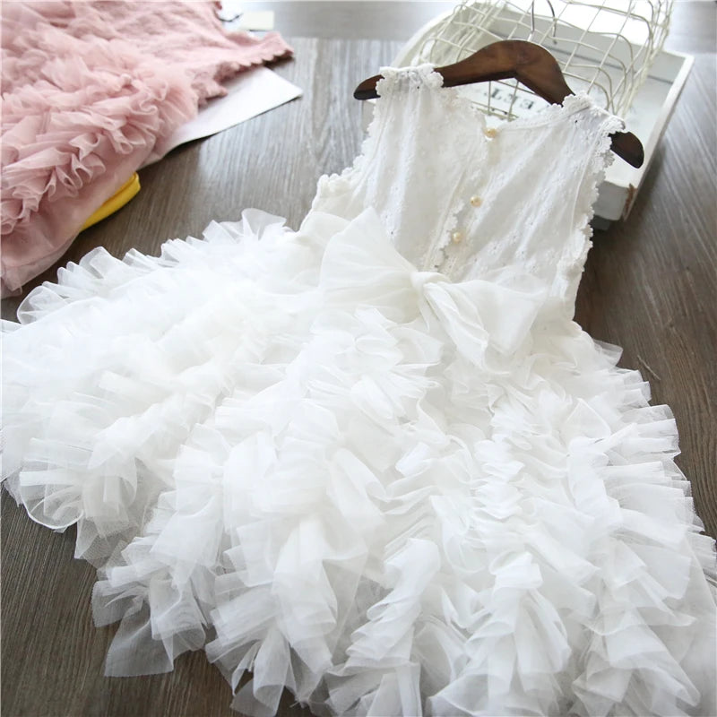 Lace Girls Princess Dress Fluffy Cake Smash Dresses Kids Christmas Party Costum image 2