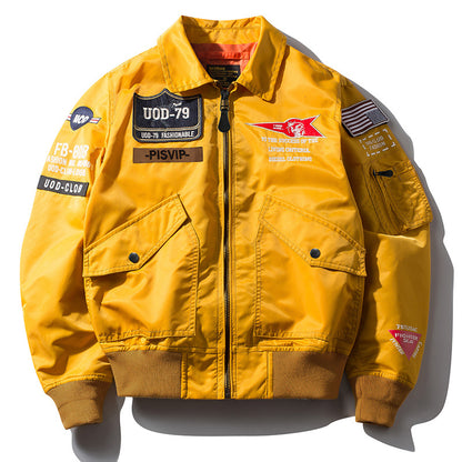 New Hip Hop Jacket Men High Quality Thick Army Navy Military Motorcycle Ma-1 Av image 2