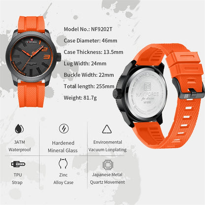 NAVIFORCE Top Luxury Brand Quartz Watch Men Silicone Strap Military Watches 30A image 6