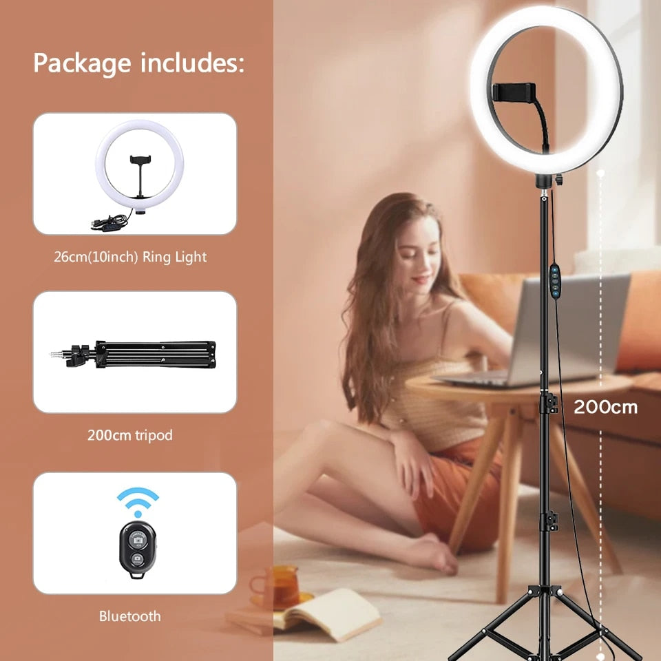 LED Photography Fill Lighting with Tripod Stand Camera Photo Studio Circle Led image 2